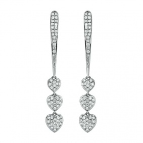 18k White Gold Diamond Set Drop Earrings 0.98ct G/VS